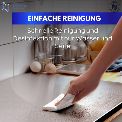 INOXLM Schneidebrett aus Edelstahl AISI 304 mit rutschfester Matte