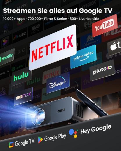 4K Smart Beamer Google TV – Heimkino & Outdoor Projektor