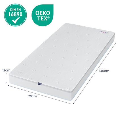 BedStory Babymatratze 70x140 cm, 2 Härtegrade, waschbarer Bezug