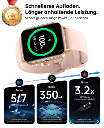 Gydom Smartwatch Damen mit Telefonfunktion, 1,85 Zoll, IDW28