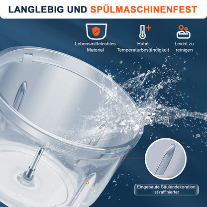 Bear Mini Zerkleinerer elektrisch 0,6 L + 2 L, Glasbehälter, 2 Stufen