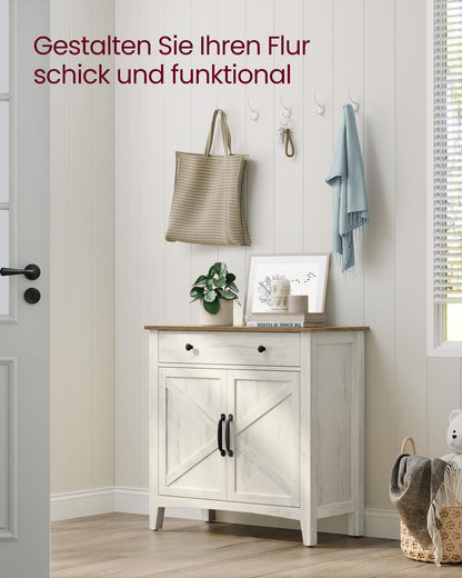 VASAGLE Küchenschrank BBK341W01 Sideboard – vintageweiss-honigbraun
