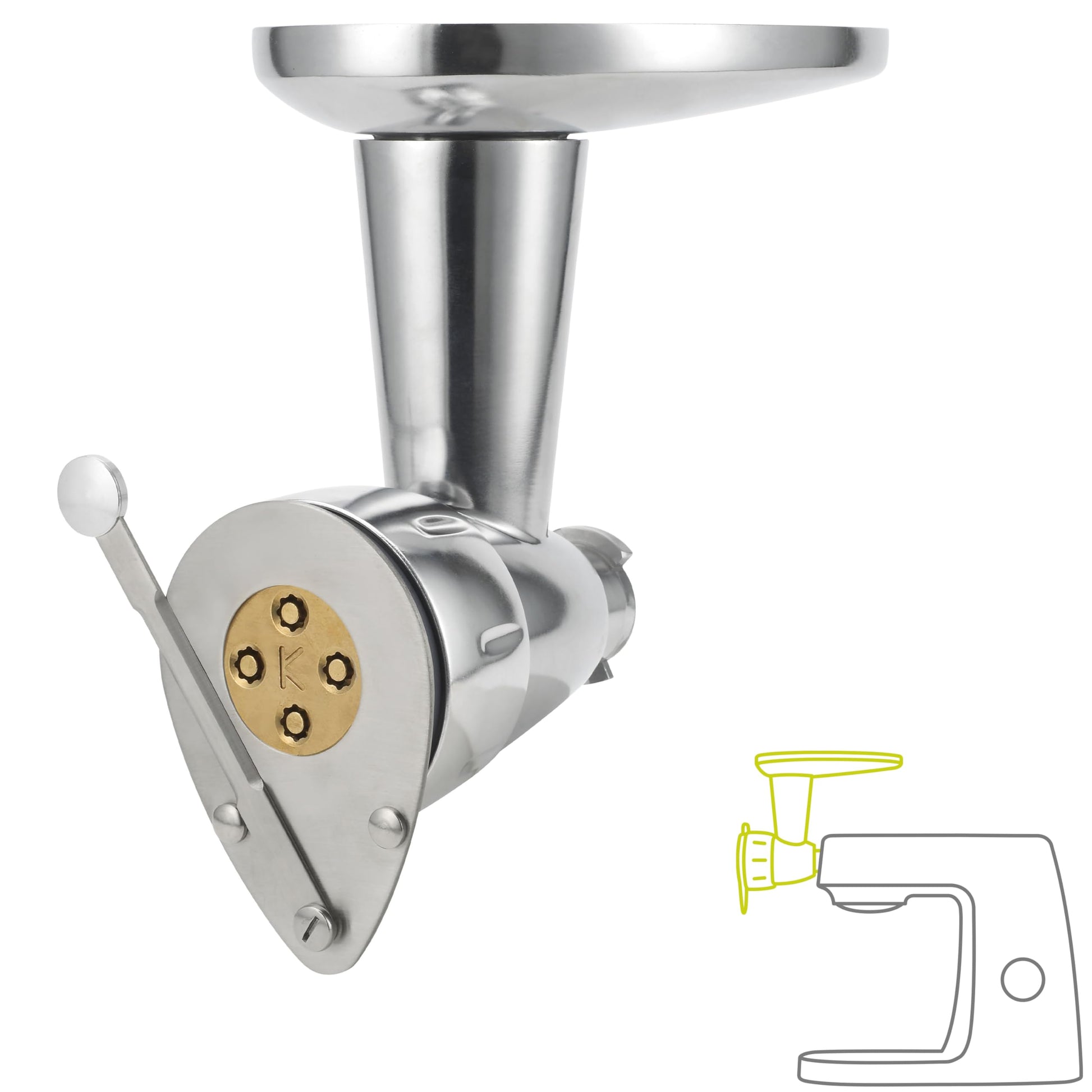 Kenwood Pasta Fresca Nudelpresse KAX92.A0ME – Maccheroni rigati Einsatz. Gerillte runde Matrize formt Maccheroni rigati.