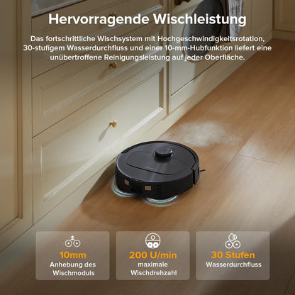 roborock QV 35A Saugroboter mit Wischfunktion, 8000 Pa, Schwarz