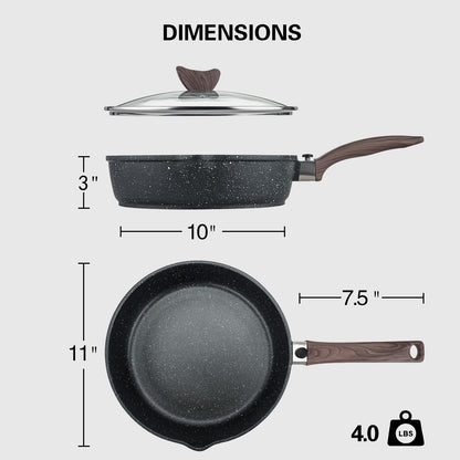 Kordisen Sautepfanne 28 cm mit Glasdeckel, Antihaft, Induktion