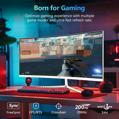 Z-Edge 30 Zoll Ultrawide Curved Gaming Monitor - 200Hz Weiss
