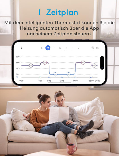 Meross MTS215B WLAN Heizungsthermostat für Fussbodenheizung & Boiler