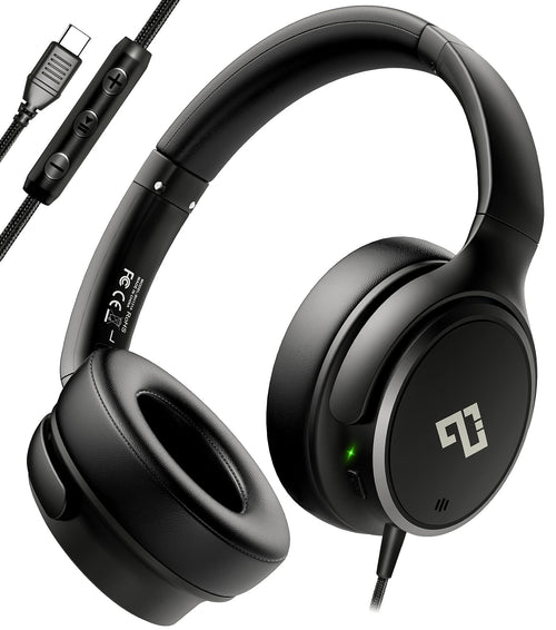 INFURTURE BH131AB USB-C Over-Ear-Kopfhörer, faltbar, mit geflochtenem Kabel