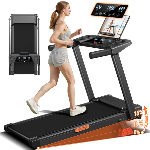 LONTEK Laufband klappbar 12 km/h – für Zuhause mit Herzfrequenz. Zum Cardio-Training daheim.