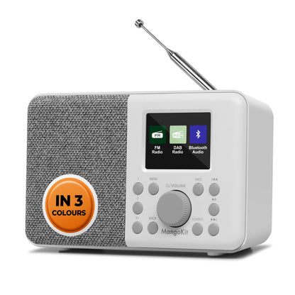 MangoKit MD3 DAB+ Digitalradio in Steingrau mit Farbdisplay und Teleskopantenne