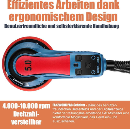 FANZWORK EZ150A Bürstenloser Exzenterschleifer 150mm mit Koffer