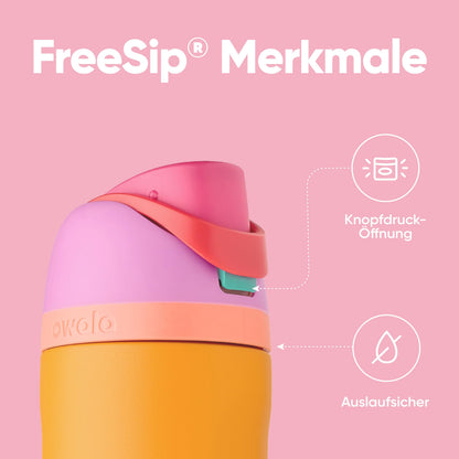 Owala FreeSip Trinkflasche Edelstahl isoliert mit Strohhalm, 710 ml