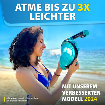 KAIMANA Schnorchelmaske K001 – Vollgesichtsmaske mit Tragetasche