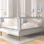 YIKANWEN Bettschutzgitter einziehbar Kinder 200cm - 1 Stück. Rechteckiges, weißes Schutzgitter zur Absturzsicherung von Kindern im Bett.