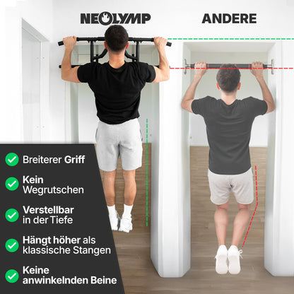 NEOLYMP Klimmzugstange Türrahmen – Türreck verstellbar, bis 150 kg