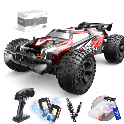 DEERC 9206E RC Auto 4WD 1:10 Monstertruck mit 2 Akkus, 48 km/h, ferngesteuerter Offroad-Buggy