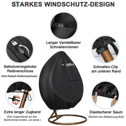 Ezilif Hängesessel Abdeckung 420D Oxford wasserdicht 230 x 200 cm