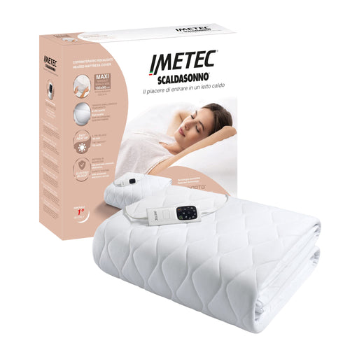 Imetec Scaldasonno Adapto Spann-Wärmeunterbett – 195x90 cm. Weißes Unterbett. Wärmt intelligent Einzelbetten vor.