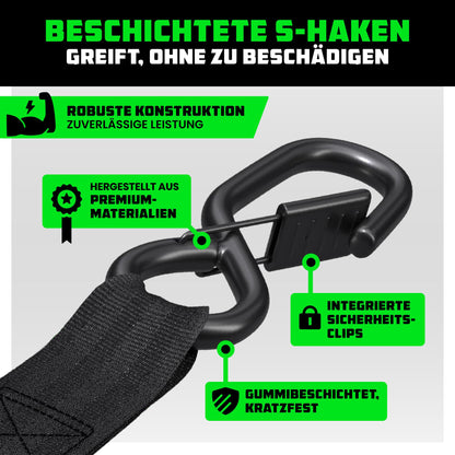 Rhino USA Spanngurte selbstaufrollend, 2er-Pack, 2,5 cm x 3 m, schwarz