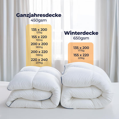 Dreamzie Daunendecke 135x200 cm – Ganzjahresdecke 450 gsm