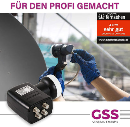GSS Quad LNB 4-fach digital, LTE-Filter, 0,1 dB, für Sat-Antenne