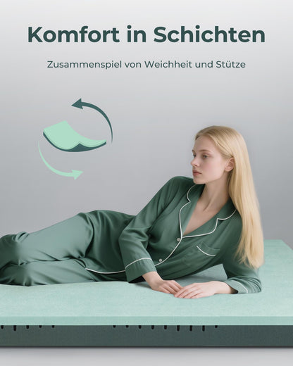 Bacalar Matratzentopper 180x200 cm Gelschaum H3/H4, 7 cm hoch