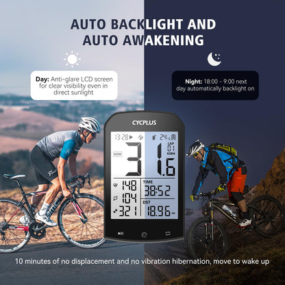 CYCPLUS M1 GPS Fahrradcomputer mit Z1 Lenkerhalterung, ANT+ Bluetooth