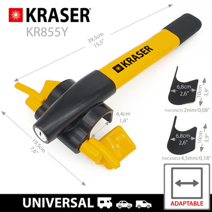 KRASER KR855Y Lenkradkralle, universelle Diebstahlsicherung, gelb