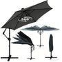 Deuline Mallorca-Elite Ampelschirm Ø 300 cm, 360° drehbar, grau, Aluminium-Mast und Polyester-Bespannung