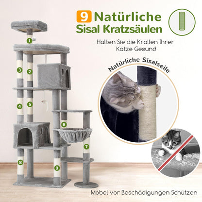 Globlazer Kratzbaum XXL F83 für grosse Katzen – Hellgrau