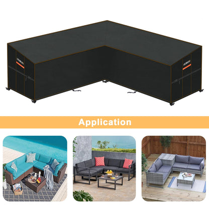 HEIMUNI Gartenmöbel-Abdeckung L-Form Lounge wasserdicht 255x255x100