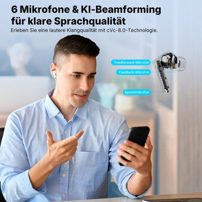 EarFun Air Pro 4+ In-Ear Bluetooth Kopfhörer mit Noise Cancelling