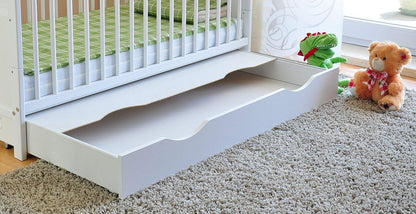 Marsell Baby Gitterbett Juniorbett umbaubar – Schublade Weiss