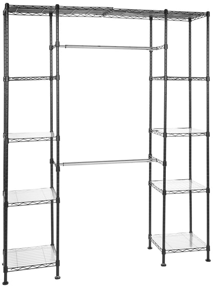 Amazon Basics Ausziehbarer Offener Kleiderschrank - Schwarz