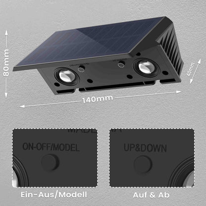 IIRARA LED Solar Wandleuchte Aussen SWL02 warmweiss IP67 6er-Set