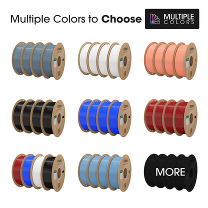 eSUN PLA Basic Filament 1.75 mm, 4 Spulen, Rot/Blau/Weiss/Schwarz