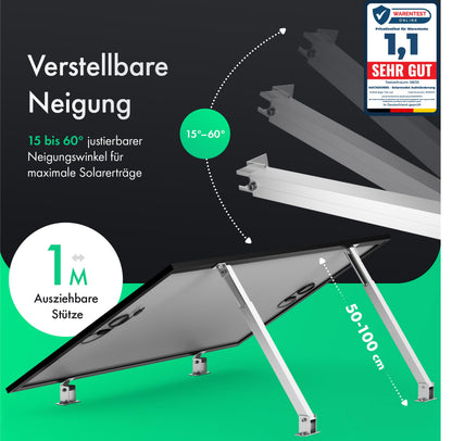 Matadores Aufständerung für 2 Solarmodule aus Aluminium, 15–60°