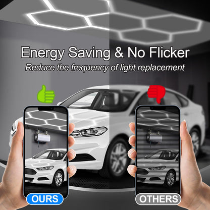 DIKHEE 5-Hex Sechseck LED Garagenlampe – 192W 6500K
