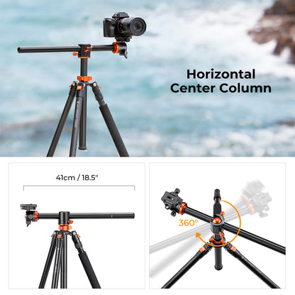K&F Concept T254A8 Kamerastativ 238CM mit 90° Mittelsäule