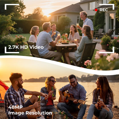 CAMWORLD AC25 Camcorder 2.7K Videokamera mit 48 MP, 18x Zoom