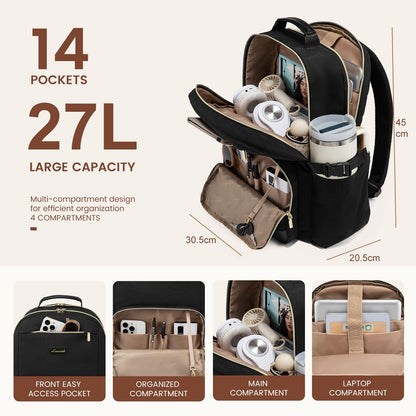 LOVEVOOK Rucksack Damen 15,6 Zoll Laptopfach, wasserabweisend