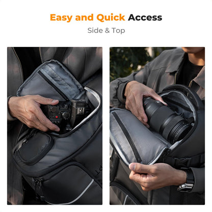K&F CONCEPT Kamerarucksack wasserdicht mit Laptopfach, schwarz