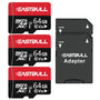 EASTBULL Micro SD Speicherkarte 64GB 3er-Pack mit SD-Adapter U1 C10, drei microSDHC-Karten und zwei SD-Adapter
