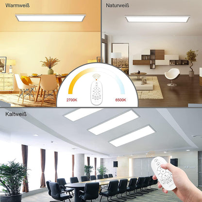 LED Deckenpanel Dimmbar 100x25 cm - Rechteck, Fernbedienung
