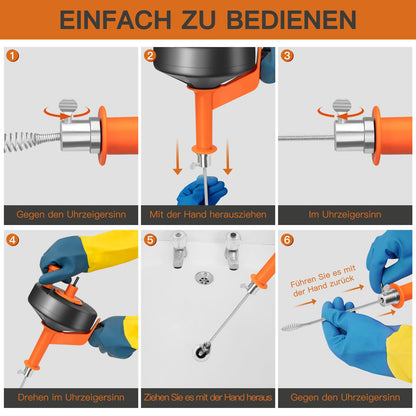 RISEMART Rohrreinigungsspirale LC-Z748, 10 m Abflussspirale