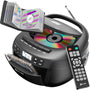 KLIM CD Kassette Radio Player - Bluetooth USB Etui: Kompaktes, rechteckiges Gerät. Spielt CDs, Kassetten, Radio, streamt via Bluetooth, USB-Wiedergabe. Mit schützendem Etui.