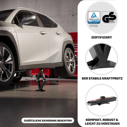HEYNER Scherenwagenheber 2t UltraLift L PRO mit Ratsche und Tasche