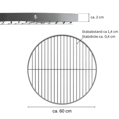 Brandsseller Grillrost Edelstahl AISI 201 Ø 60 cm rund
