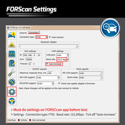 Vgate vLinker FS OBD2 USB Adapter für FOR-Scan HS/MS-CAN