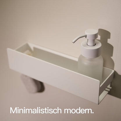 Designfabrik Hamburg Duschablage ohne Bohren, Weiss, 30 cm